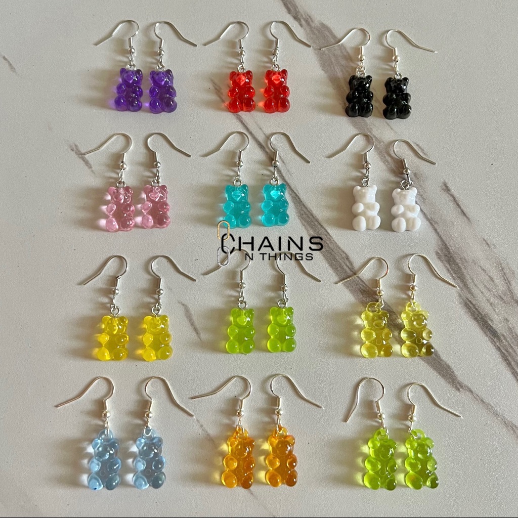 Choose A Color - Gummy Bear Earrings Sterling Silver Hook Cute Jewelry Girls